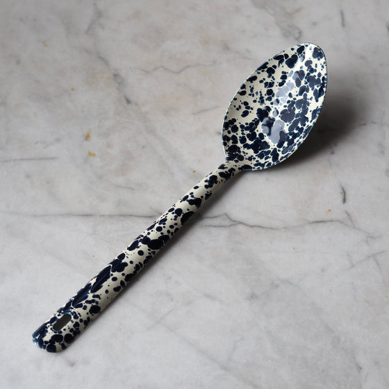 Navy & Cream Splatterware Enamel - The Botanical Candle Co.