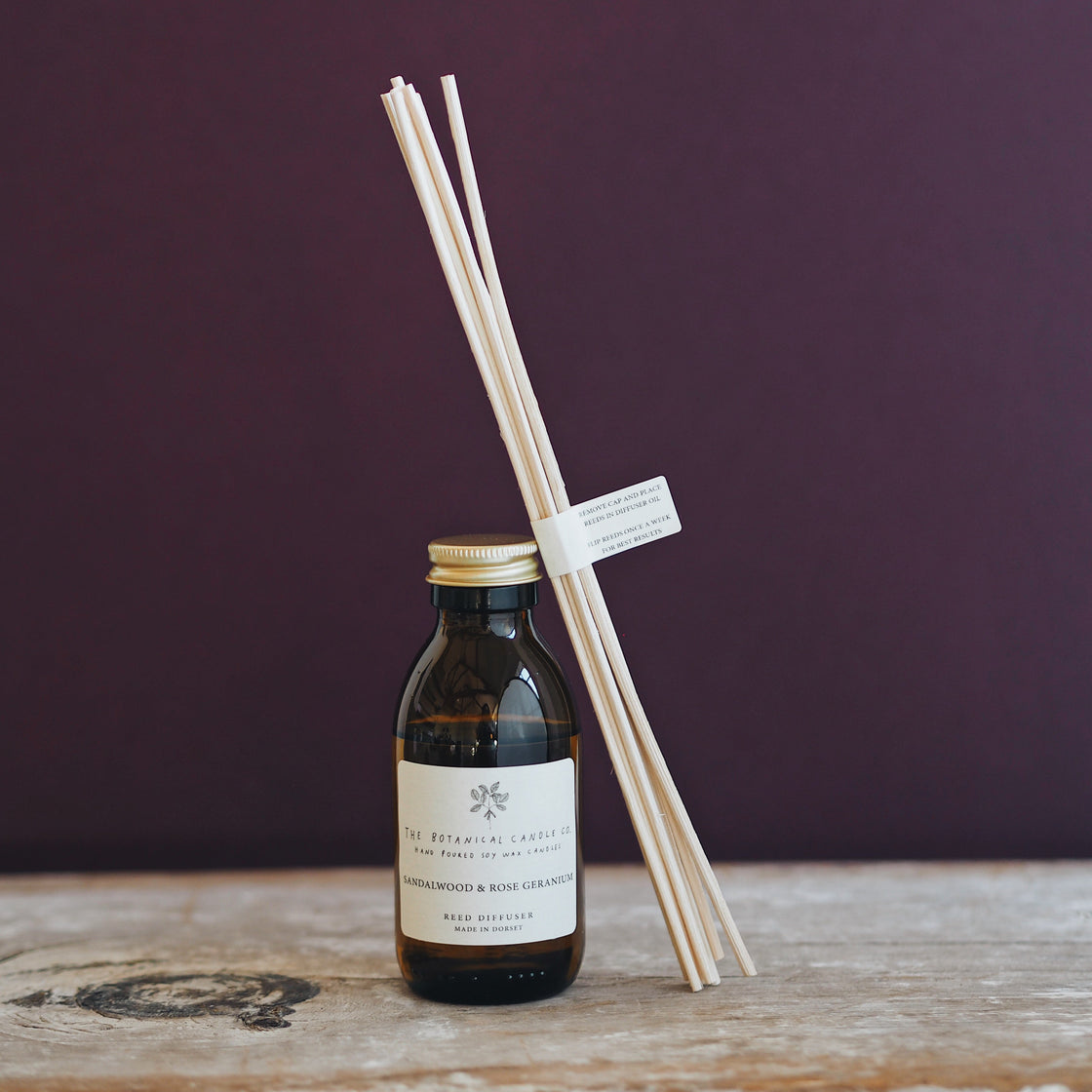 Sandalwood & Rose Geranium Reed Diffuser – The Botanical Candle Co.